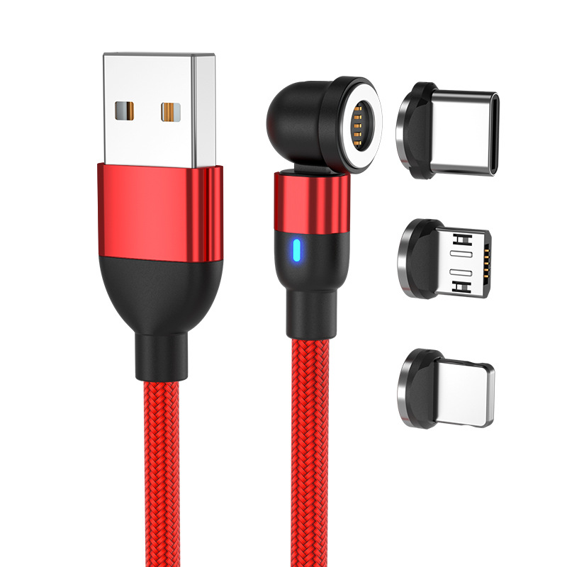 Magnetic data cable, three-in-one charging cable, 540-degree mobile game data cable, 3A fast charging source factory magnetic cable Application Scenario