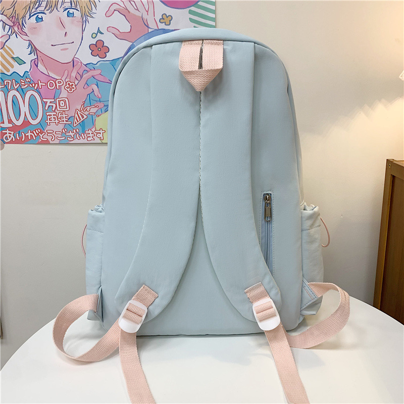 Summer new mini sweet college student backpack, Japanese retro large-capacity casual, lightweight and versatile backpack Specification drawing