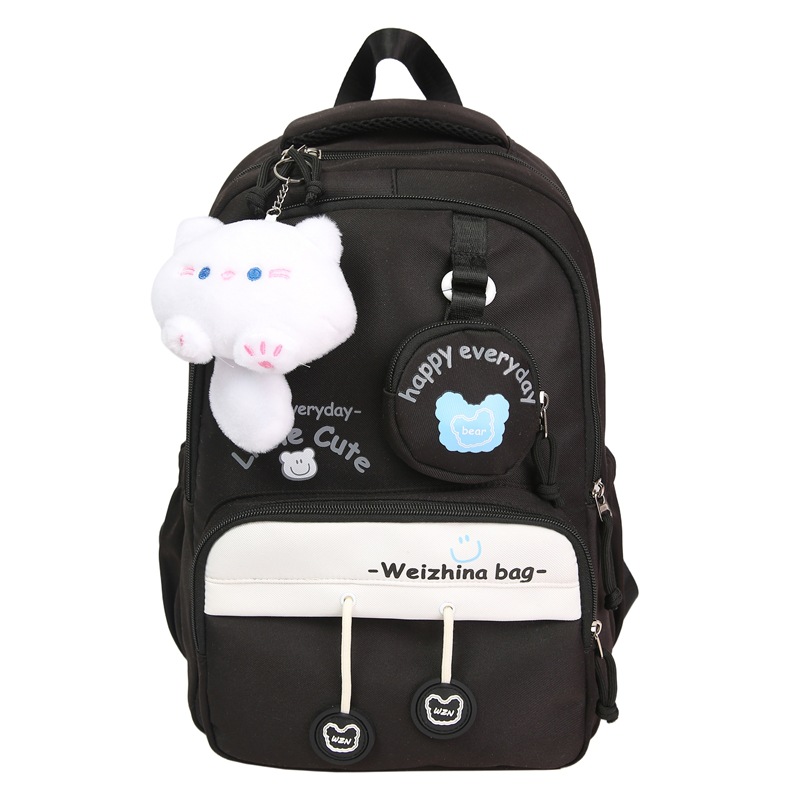 A new high-appeal, fresh and college-style ins backpack for junior and senior high school students, featuring a casual, simple, lightweight and large-capacity backpack Item Picture