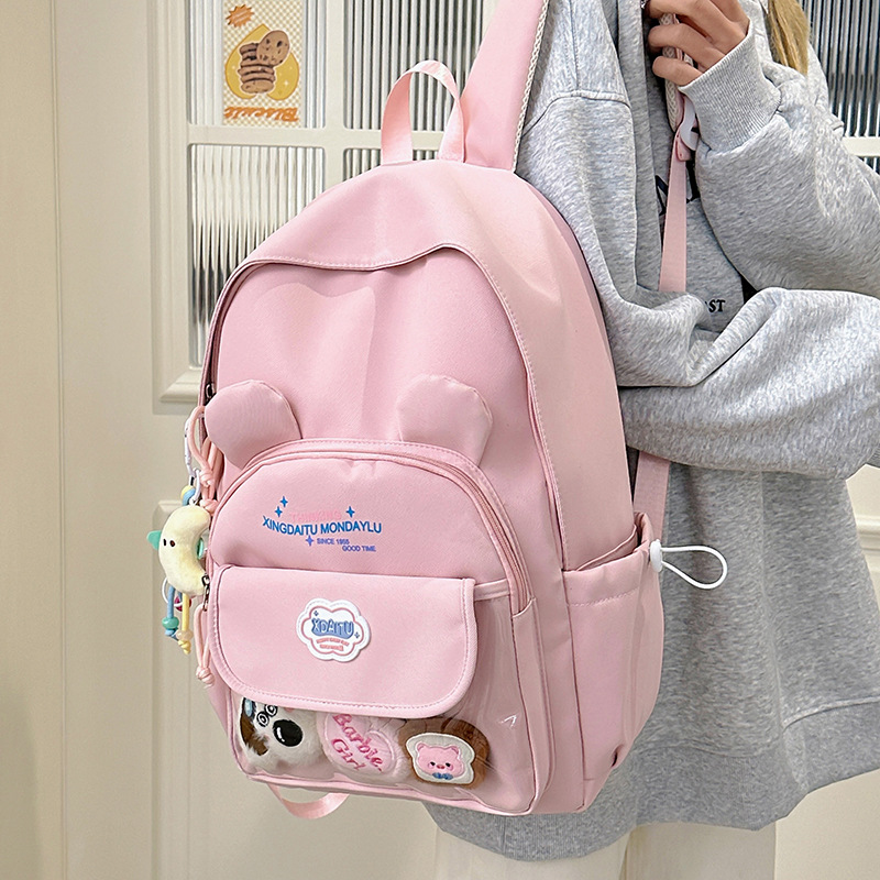 The new Japanese-style ins high-appearancy-level, fresh and sweet macaron-colored backpack is a simple and lightweight backpack for junior and senior high school students details Picture