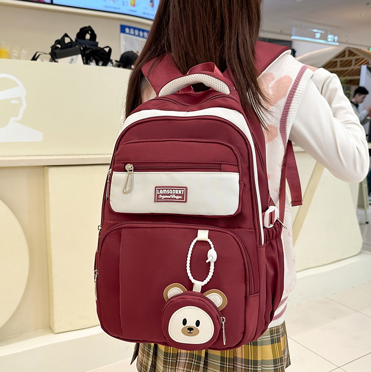 Spring new schoolbag: Korean style Instagram cute forest style, high appearance level, lightweight backpack for primary school students from grades three to six full figure