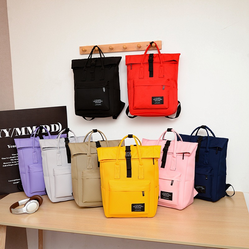 New simple and casual backpack, Korean-style outdoor travel backpack for girls, large-capacity student schoolbag, women's backpack Specification drawing