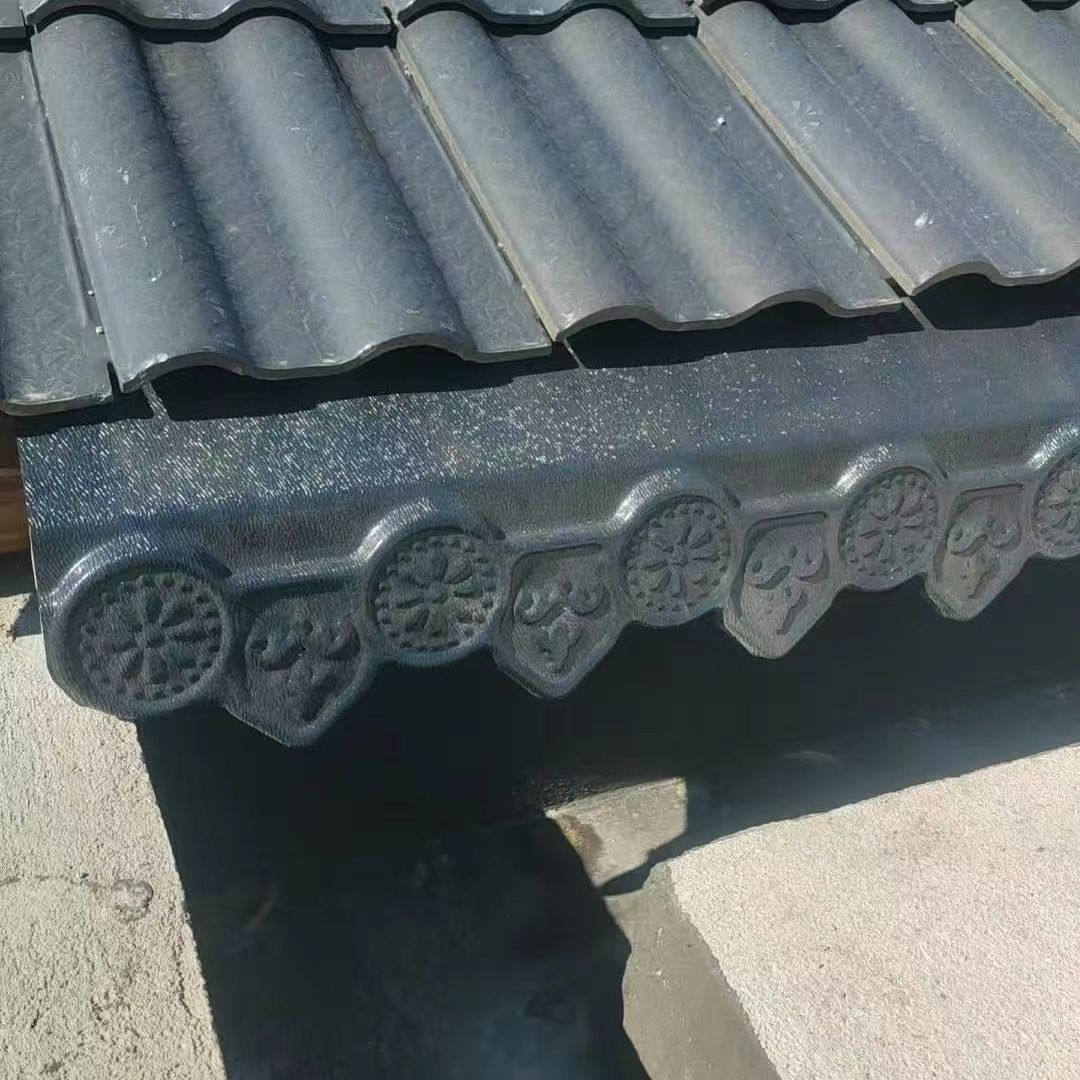 ll Drip eave antique resin tile ASA flat plate universal drip eave hanging piece Decorative eave board plastic tile drip Application Scenario