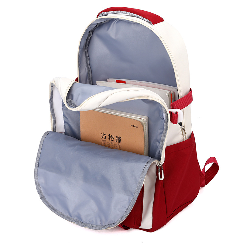 New lightweight and large-capacity junior high school schoolbag, fashionable color-blocking lightweight and casual backpack for girls, and cross-border backpack for girls Application Scenario