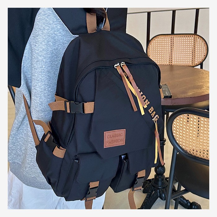 Spring trend new large-capacity travel backpack for students, Japanese-style simple computer couple backpack details Picture