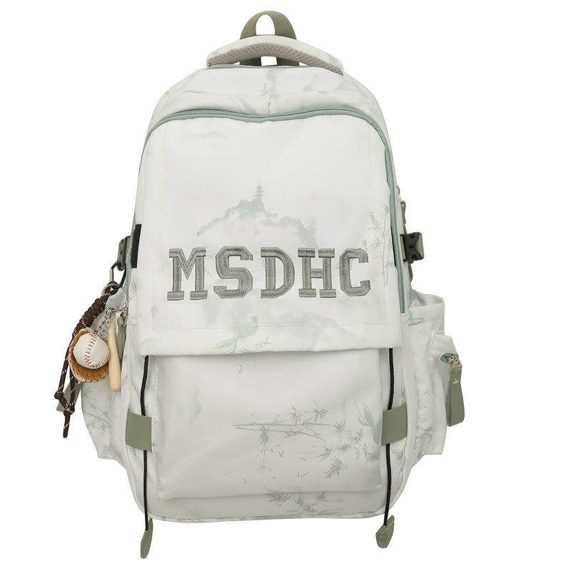 New Chinese-style schoolbag, large-capacity backpack for girls, light and casual backpack for junior and senior high school students, and versatile backpack for couples Item Picture
