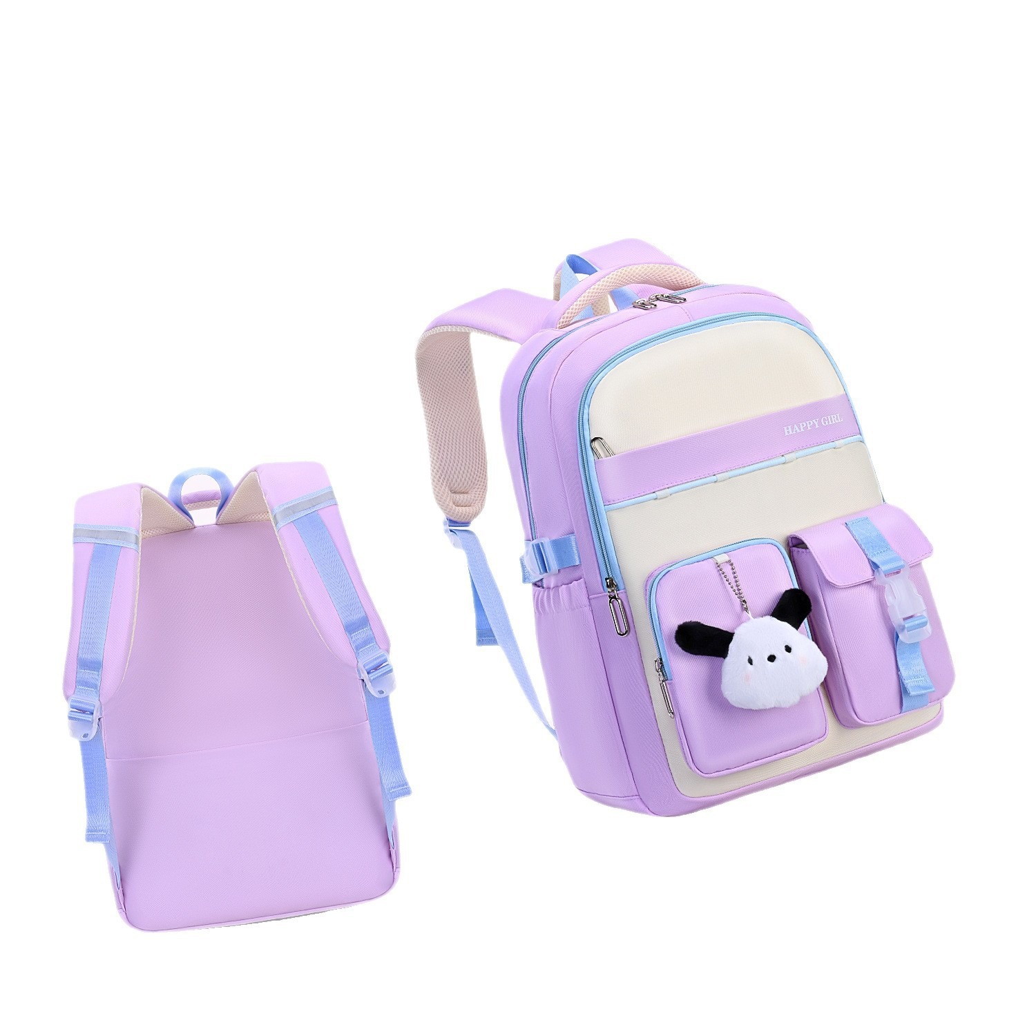 Simple girls' backpacks for junior and senior high school students have large capacity, reducing burden and stress, and are suitable for leisure travel and outdoor trips Item Picture