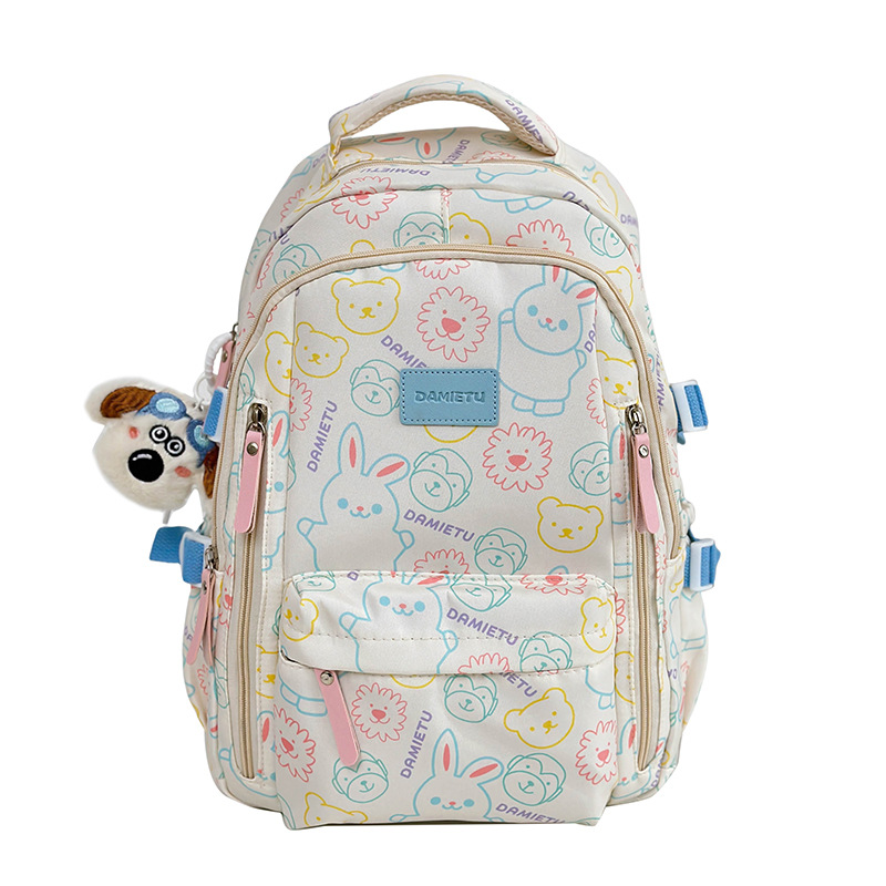 A new style of simple and cute graffiti schoolbag for boys and girls, a trendy large-capacity student backpack for junior high school and senior high school Item Picture