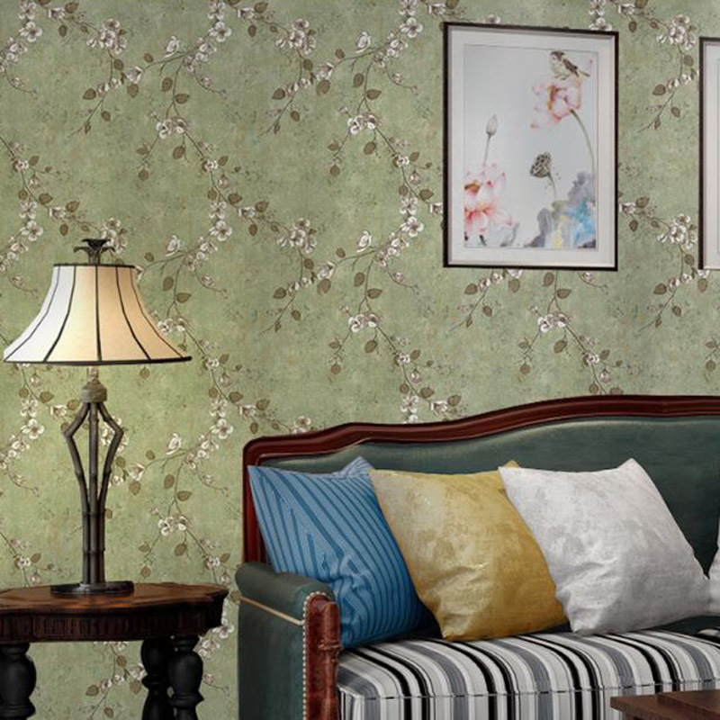 Country-style solid-color non-woven fabric wallpaper, grey living room, bedroom background wall, headboard, American retro style Specification drawing