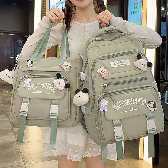 A new high-appeal, fresh and sweet tutorial bag from Korean Instagram, a lightweight travel backpack for junior and senior high school students with a large capacity full figure