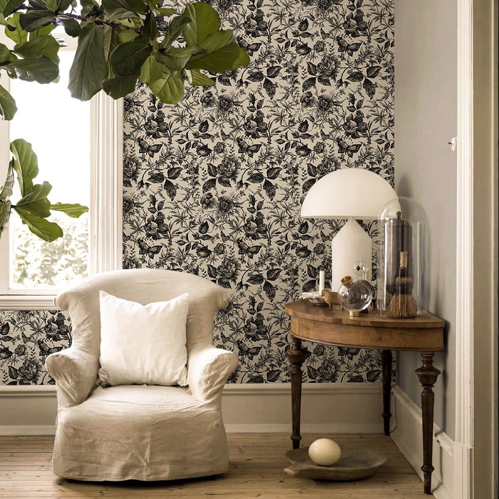Funlife High-quality rose self-adhesive Wallpaper for European country style, versatile and warm bedroom wallpaper STZ038 Application Scenario