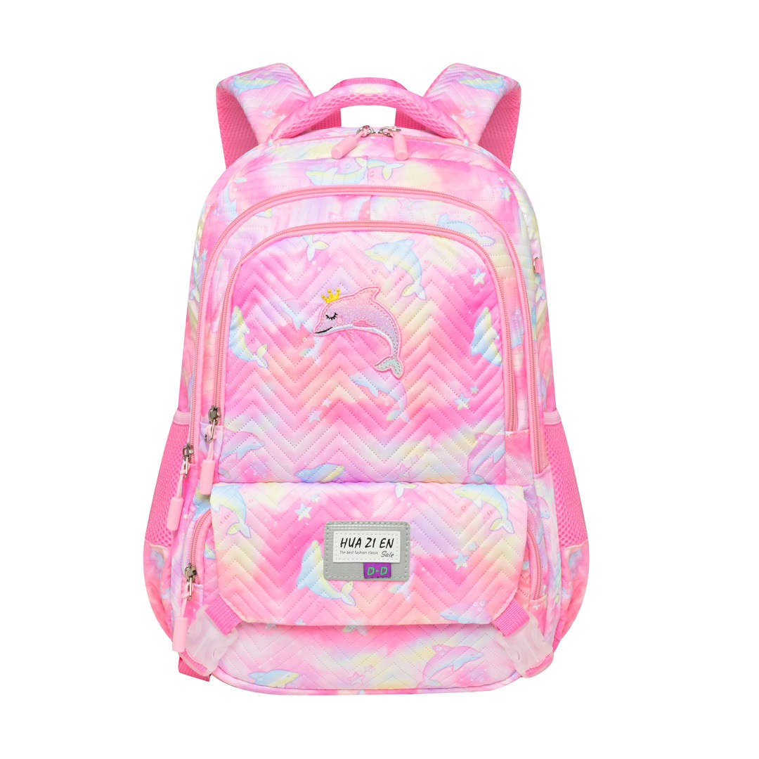 New primary school schoolbag, girl princess gradient large-capacity backpack, spine protection and burden reduction children's bag details Picture