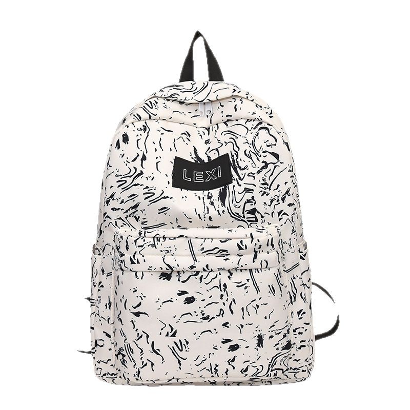 2025 New trendy schoolbag with Korean-style printed graffiti, large-capacity backpack, suitable for both men and women Item Picture