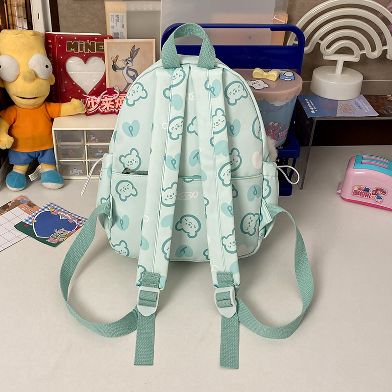 Cute schoolbag with a girlish heart, versatile backpack for girls, fashionable small backpack for shopping, trendy spring outing bag for mom with kids Specification drawing