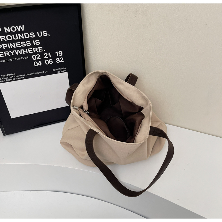 A new 2025 fashionable and simple single-shoulder bag, a light and casual shopping handbag, and a niche Korean-style college student commuting bag Specification drawing
