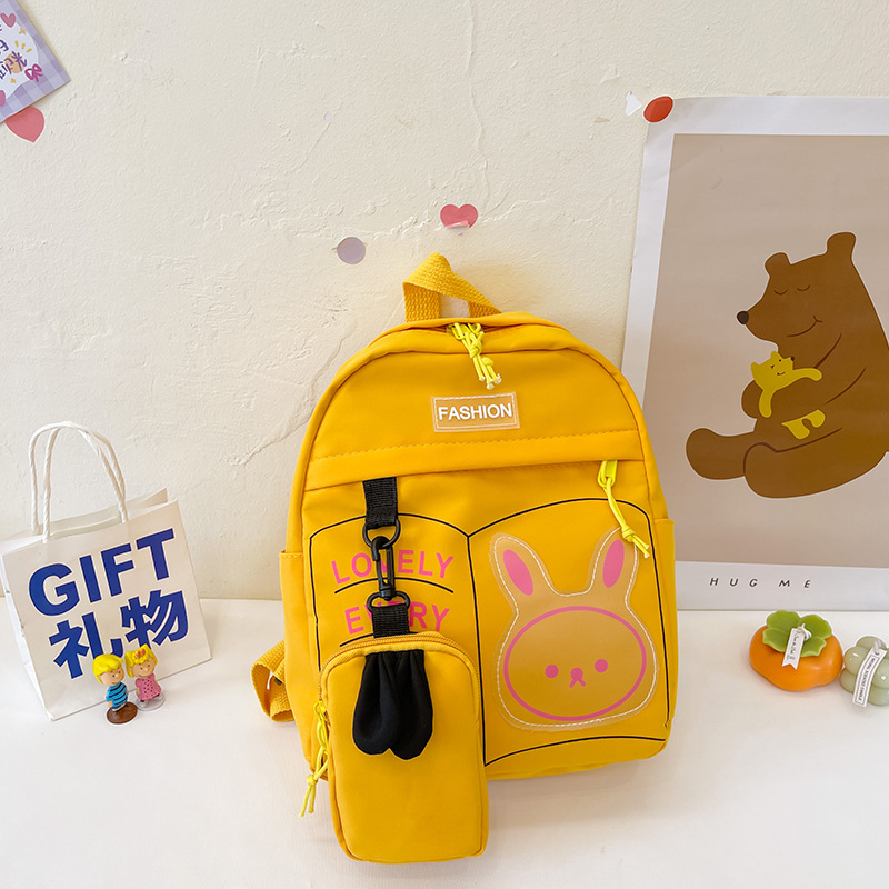 Korean cartoon cute little rabbit for kindergarten, large-capacity children's backpack, lightweight coin purse, travel backpack Specification drawing