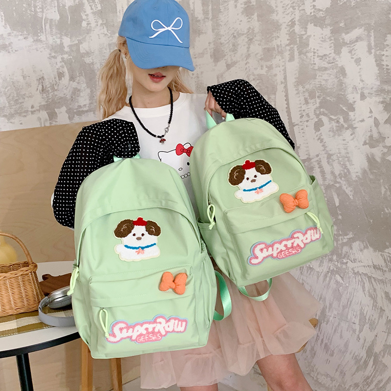A new high-appeal Japanese-style Instagram fresh and cute puppy backpack for women, casual, simple, lightweight and large-capacity backpack details Picture
