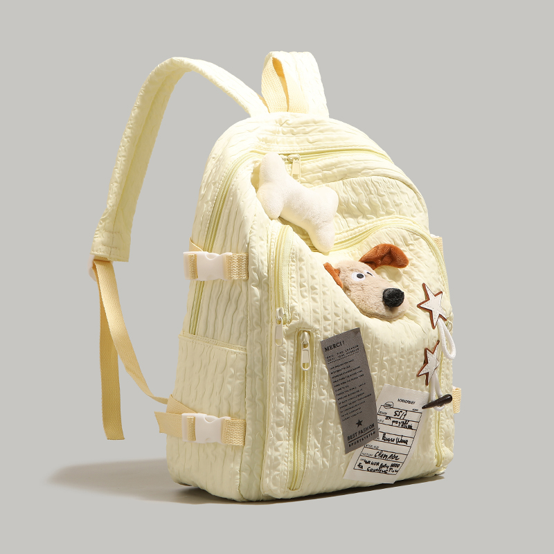High appearance level cute puppy backpack for girls, 2025 new trendy schoolbag for primary and secondary school students, large-capacity travel backpack full figure