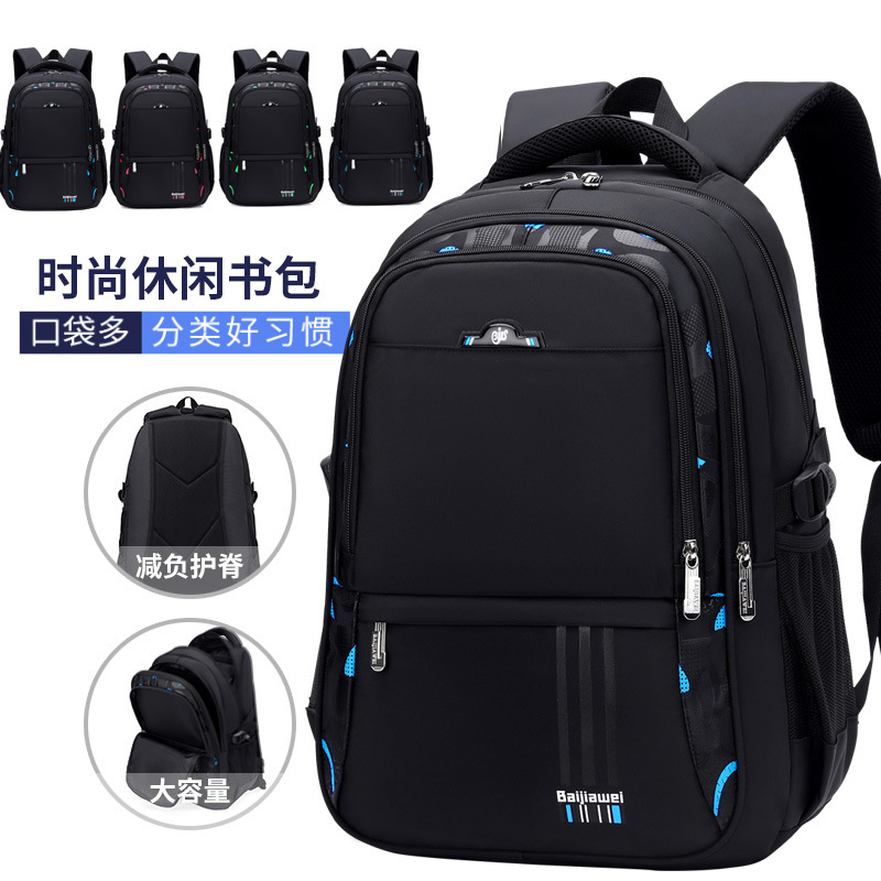 Lightweight and casual backpacks for boys in grades 2 to 6, large-capacity student backpacks details Picture