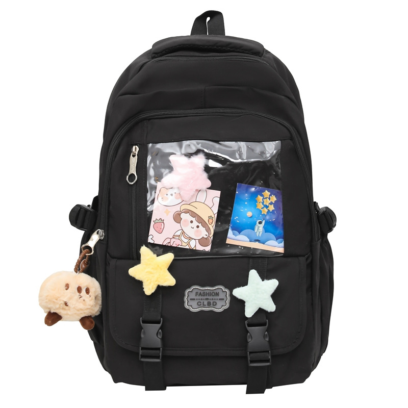 A new Japanese-style backpack with a high aesthetic level, fresh and sweet candy color, is simple, lightweight and has a large capacity for junior and senior high school students Item Picture