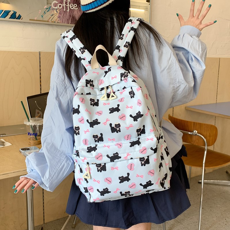 Cat schoolbag for junior high school girls, a niche 2025 new style backpack on Instagram. It's lightweight, has a high level of appearance, and is cute details Picture