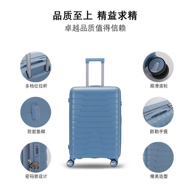 Cross-border new PP trolley case 20 24 28 foreign trade three-piece set zipper suitcase Adult carry-on suitcase travel case Application Scenario