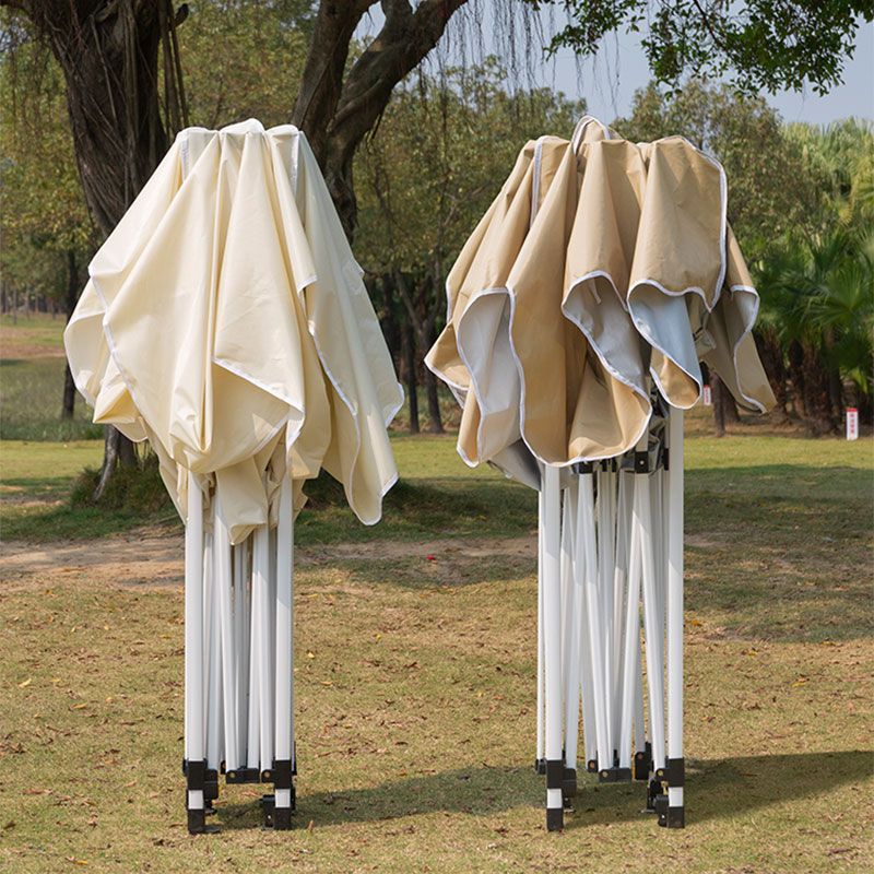 Off-white four-legged umbrella tent, sunshade, folding rain shelter, street stall, night market, outdoor rainproof, car camping cover, Hongzhi full figure