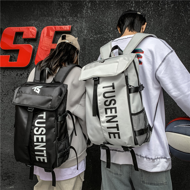 Korean style ins workwear functional style personalized backpacks, men's trendy brand, large-capacity outdoor sports basketball training backpacks details Picture