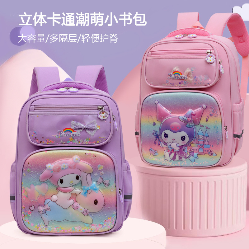 The new schoolbag for kindergarten girls in grades one, two and three is lightweight, cute, with a large capacity and high appearance level details Picture