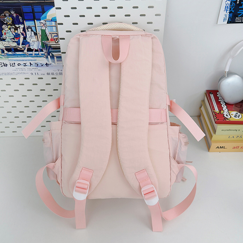 Japanese-style lightweight solid-color backpack, large-capacity outdoor travel backpack, casual and versatile college student commuting schoolbag Specification drawing