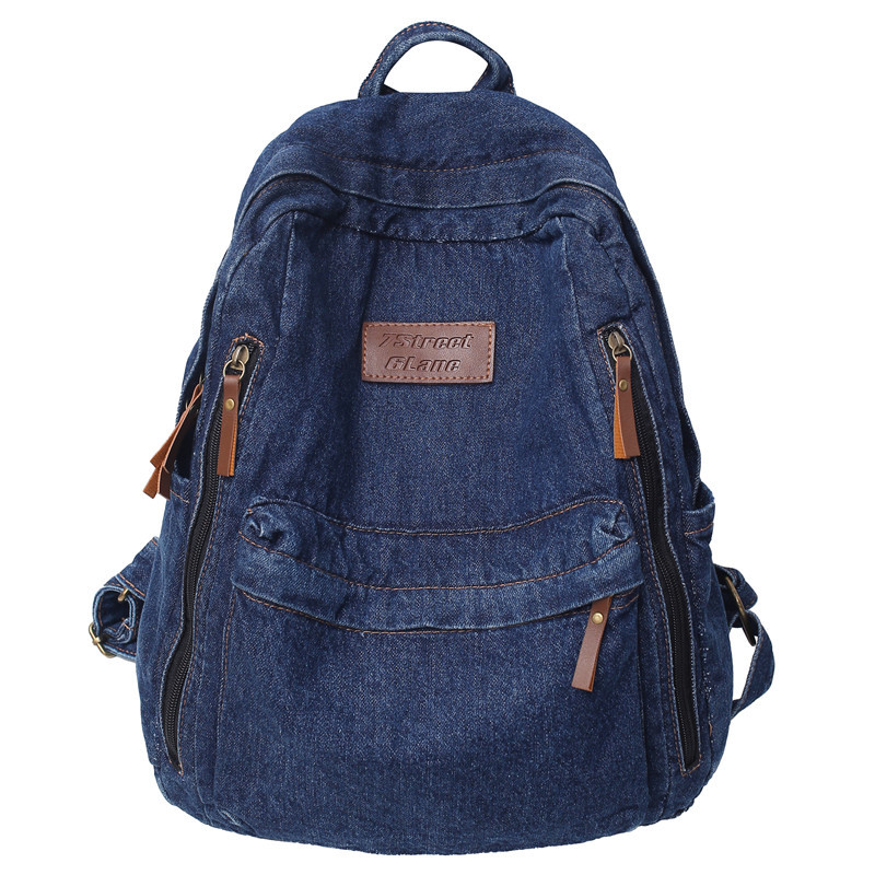 2022 High-capacity denim backpack, women's backpack, new fashionable schoolbag, Harajuku style student travel handbag Item Picture