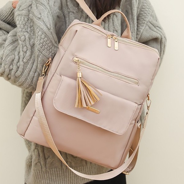 Casual double-shoulder women's fashion 2023 new large-capacity simple travel backpack, dual-purpose single-shoulder women's backpack Specification drawing