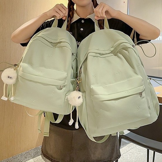 The new Japanese-style ins high-appearance-level fresh and sweet candy-colored bow backpack is a lightweight backpack for junior and senior high school students details Picture