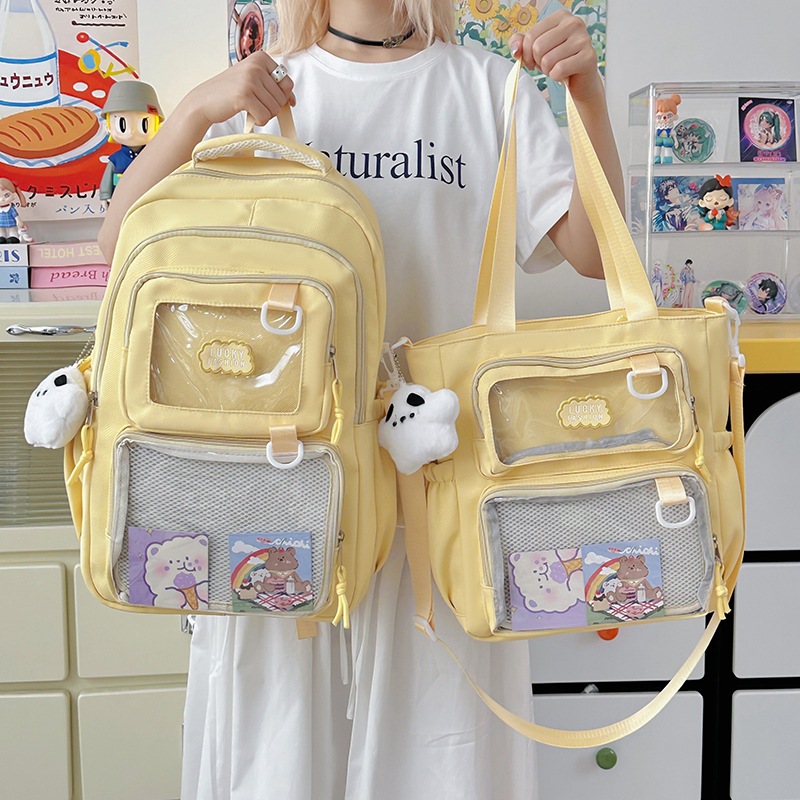 A new high-appearancelevel college style cute "smug pain bag" for junior and senior high school students, a versatile large-capacity backpack for easy commuting details Picture