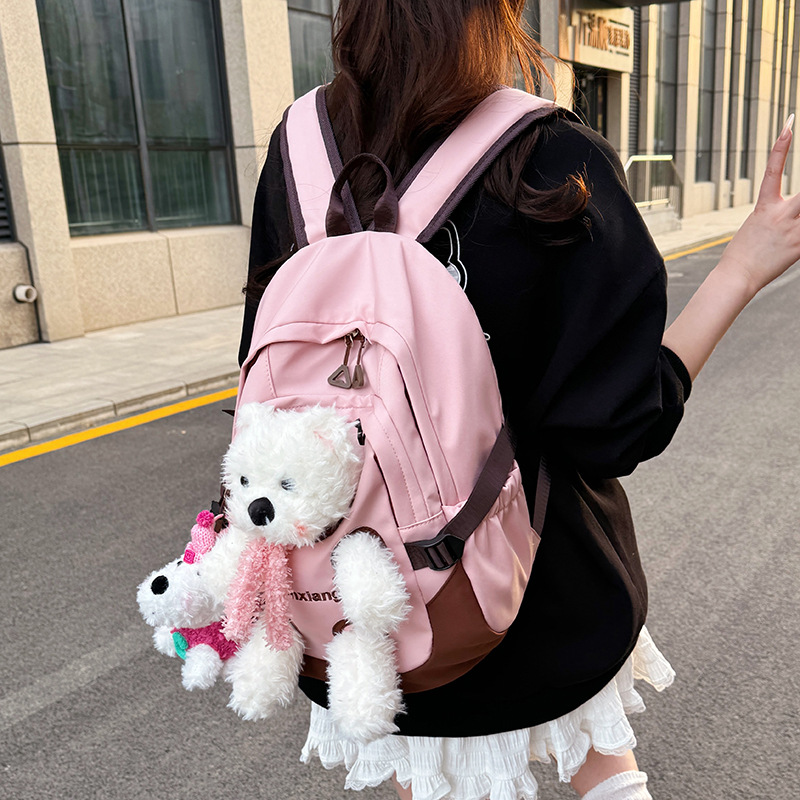 Cute puppy schoolbag, plush cartoon doll, backpack, doll, large-capacity student backpack for junior and senior high school girls details Picture