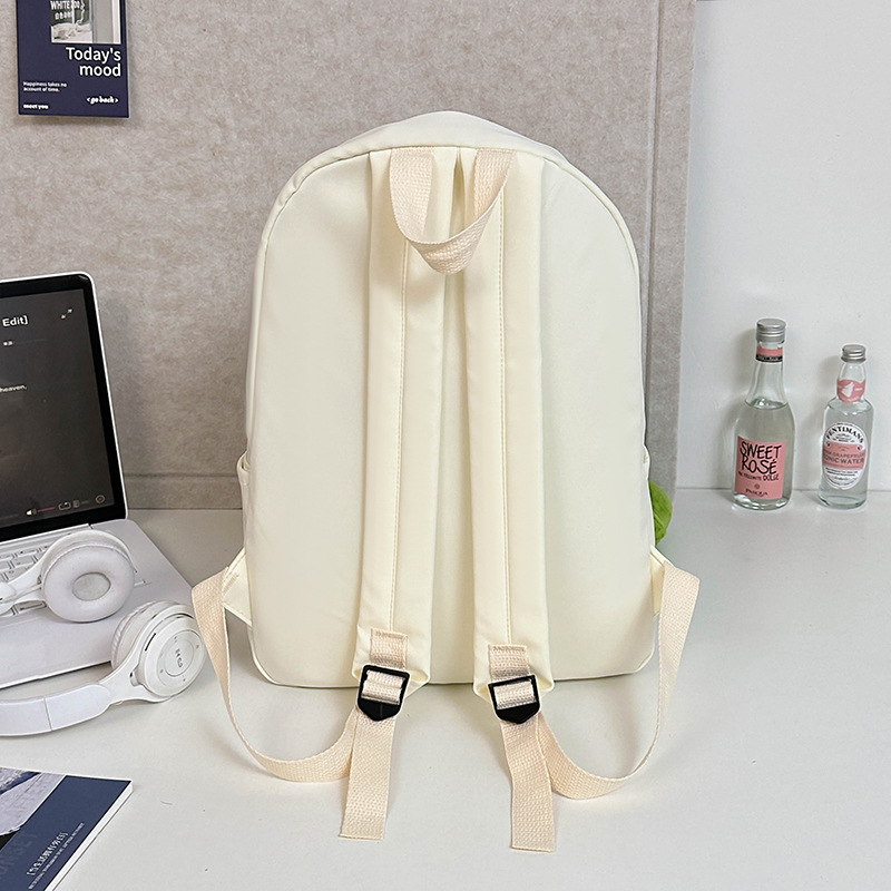 Korean version cute and funny student schoolbag, girl's personality frog doll backpack, large-capacity high school student backpack Specification drawing