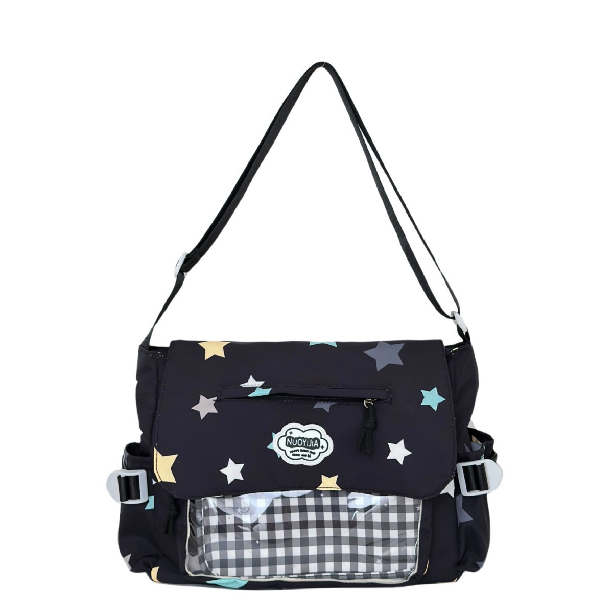 A cute crossbody bag for women, a new Japanese-style fresh and sweet transparent pain-relieving bag for students, a lightweight bag for class make-up Item Picture
