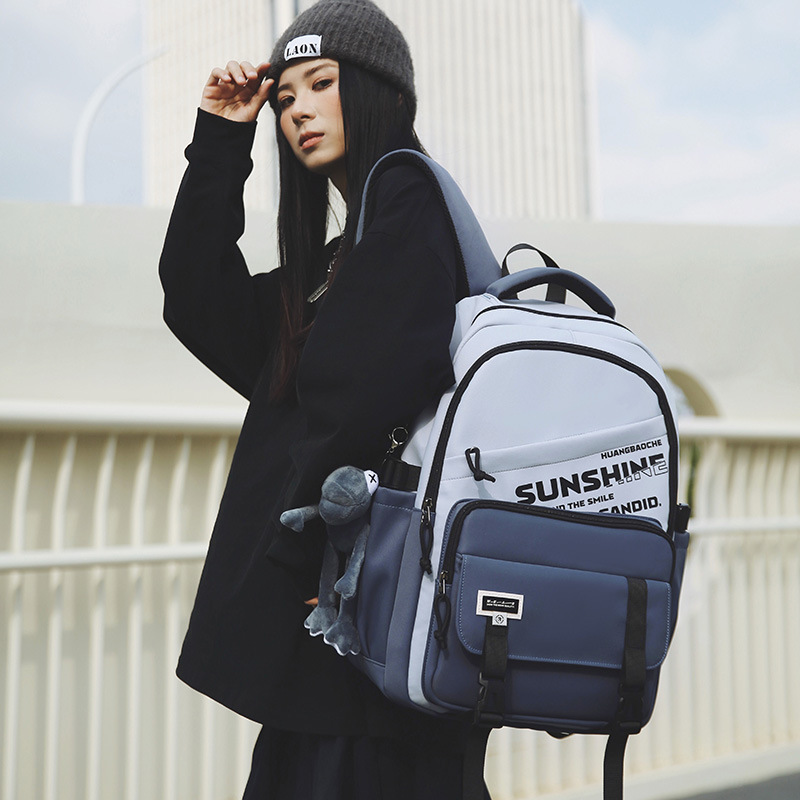Japanese high school student schoolbags, cool and large-capacity, couple's high-appearance-level backpacks, Korean style Instagram casual and versatile backpacks details Picture