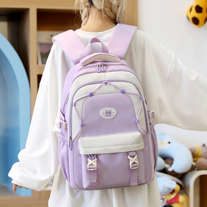 New type of schoolbag for primary school students, Korean version for junior high school students, high appearance level, large capacity, lightweight and load-reducing backpack for grades 3-6 full figure