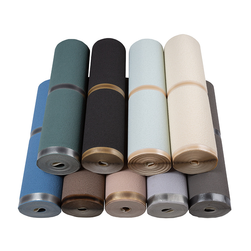 Modern and simple 3d stereoscopic deerskin velvet wallpaper, plain non-woven fabric, marble stripes, living room TV background wallpaper full figure