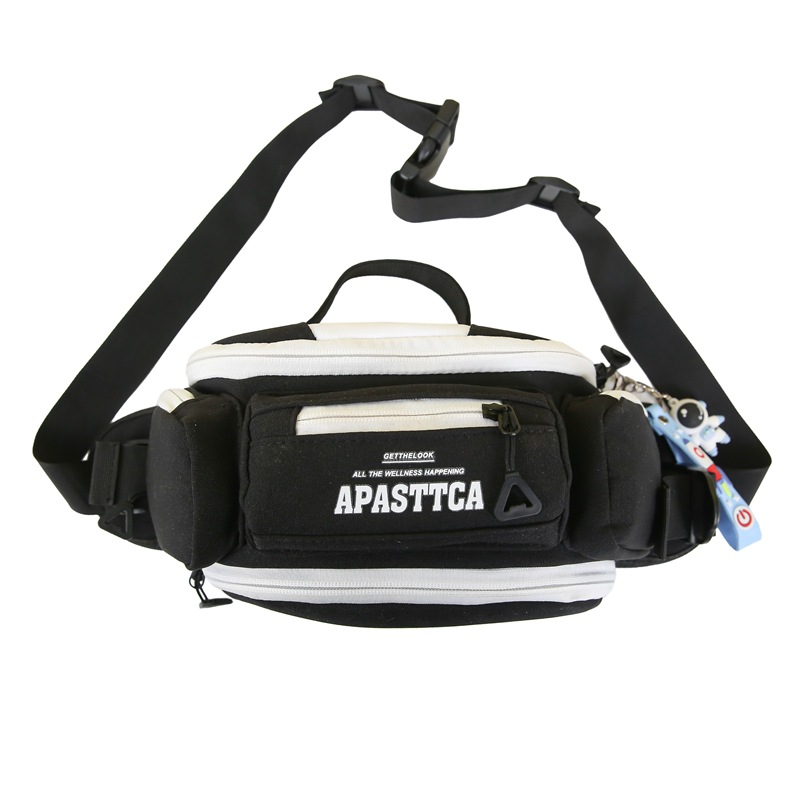 New men's chest bag, Japanese Harajuku workwear style sports crossbody bag, trendy brand, large capacity, versatile couple cycling waist bag Item Picture