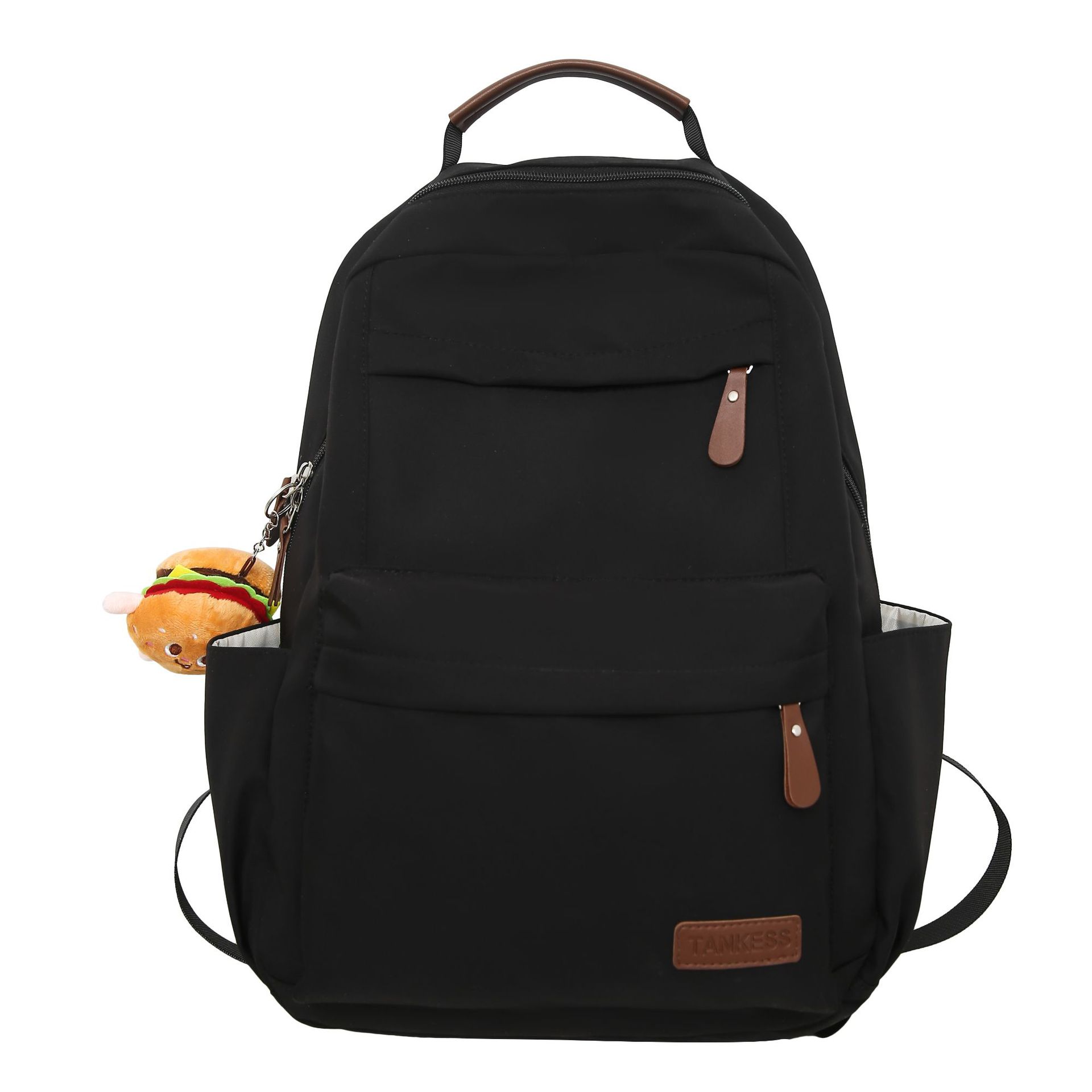 Casual and versatile backpack, Japanese retro fashion for girls, commuting computer travel backpack, solid color schoolbag for college students Item Picture