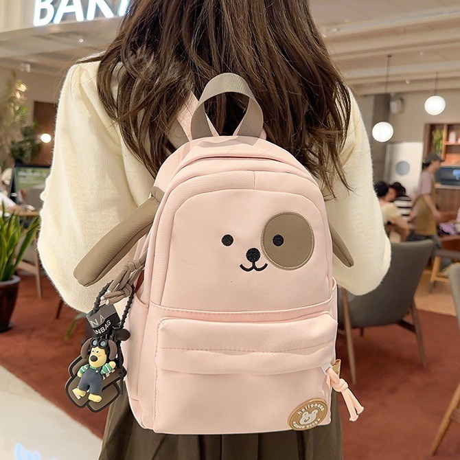 Cartoon puppy backpack for girls, cute, large capacity, casual, ins style, high appearance level, student bag, new children's backpack full figure