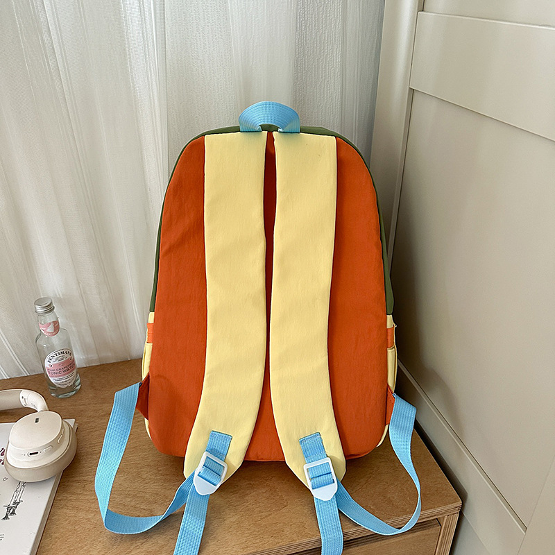 A new, fresh and sweet, color-blocking backpack from Forest-themed ins, a large-capacity backpack for high school and junior high school students to go on outings and climb mountains Specification drawing