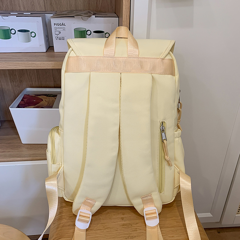 2025 New versatile large-capacity multi-compartment schoolbag, fresh and sweet solid-color backpack, pain bag and commuting backpack Specification drawing
