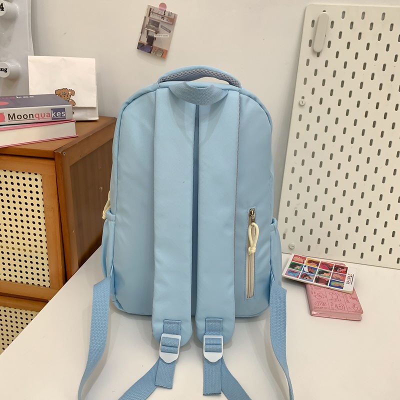Junior high school schoolbag for girls, Korean InS-style forest style, versatile, high appearance level girl backpack, simple high school student backpack Specification drawing
