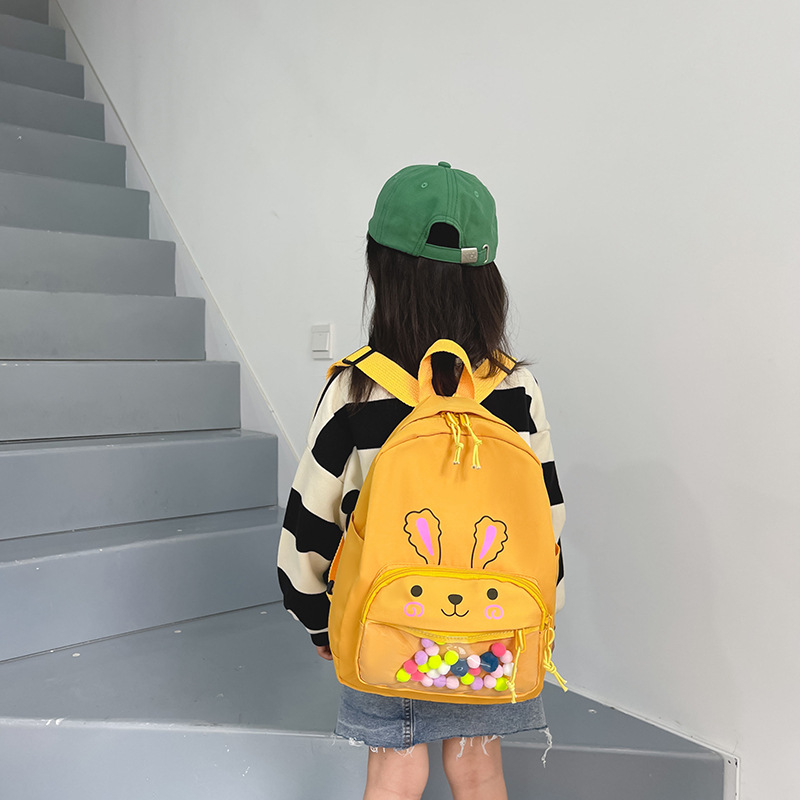 New children's schoolbag for kindergarten cartoon, stylish and cute, colorful ball little rabbit princess backpack details Picture