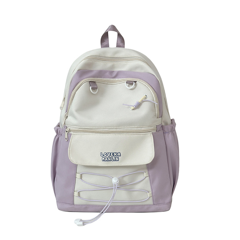 A fresh and clean schoolbag for girls with a high level of appearance, an ins style backpack for going out and traveling, a sweet and cool backpack that is versatile for female college students Item Picture