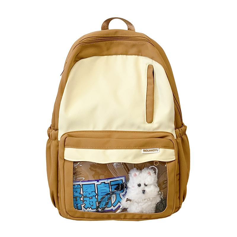 A new high-appearance-level, fresh and cute schoolbag with a college style, suitable for both junior and senior high school students for commuting, and a large-capacity backpack Item Picture