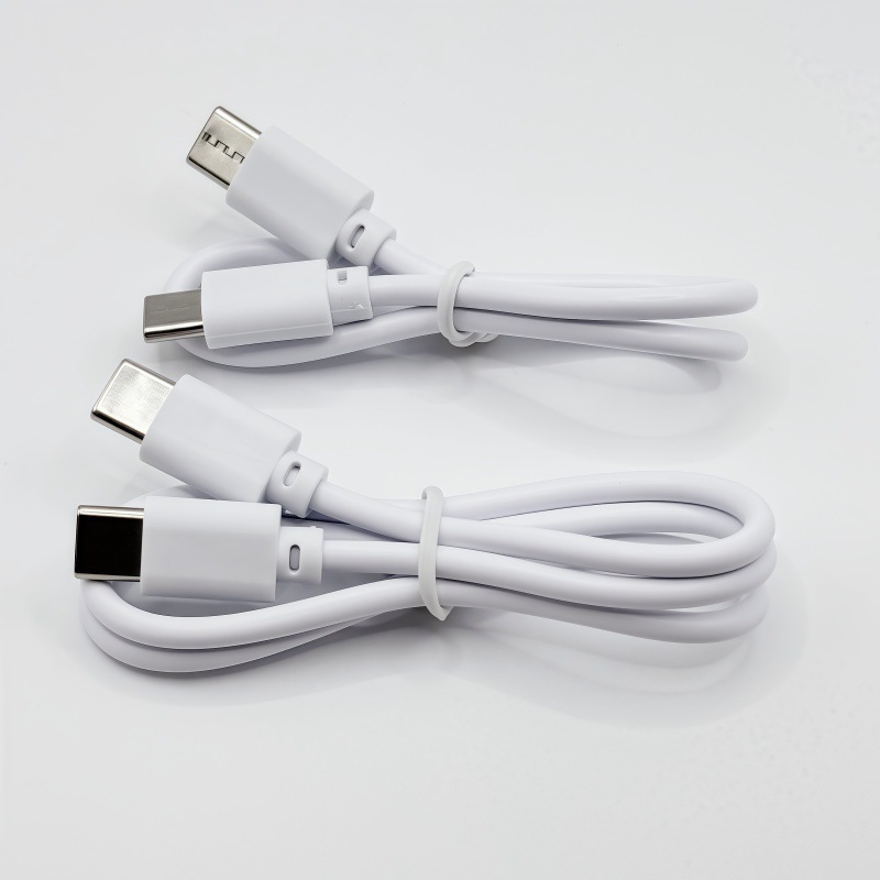 Dual type-c charging cable short wire, dual C dual-head ctoc fast charging adapter cable, data cable, pvc eco-friendly three-core 30cm Specification drawing